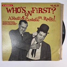 Abbott & Costello – Who's On First? LP 1974 Radiola Comedy Spoken Word 33 RPM