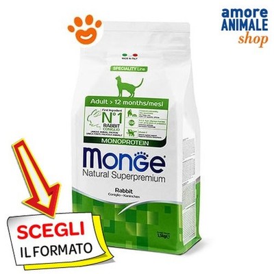 Monge Cat Supremium Adult Monoprotein Kaninchen Essen Trocken Katzen 1,5 KG