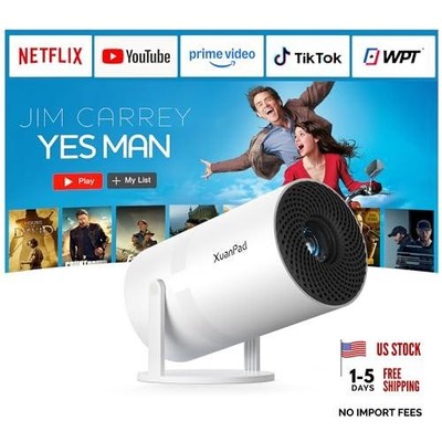 【& Built-in Apps】 Mini Projector with Wi-Fi and Bluetooth, Li White Projector
