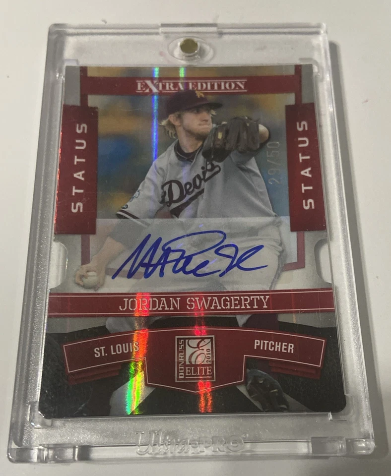 2010 Panini Donruss Elite Jordan Swaggerty Magic Johnson Auto #/50 SP Error - Image 2 of 4