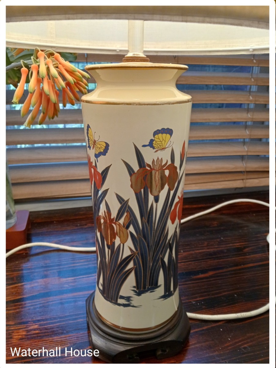 Pair of Vintage Ceramic Murray Feiss Chinoiserie Lamps C 1975-1980