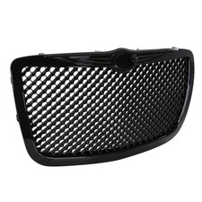 Fits 2005-2010 Chrysler 300 300c Poilshed Black Front Mesh Hood Grill Grille
