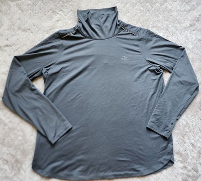 L.L. Bean Grey Multisport Tech Tee Mock Baselayer Shirt Womens Large