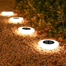 1/4 Pack Solar Ground Lights, 14 LED Waterproof Outdoor Landscape Lights for Gar