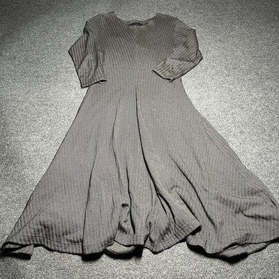 Elm Design Dress Womens Medium Icelandic Pima Cotton Knit Herringbone Midi