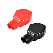 Electrical Battery Terminal Insulating Rubber Protector Covers Red Black 1 Pair