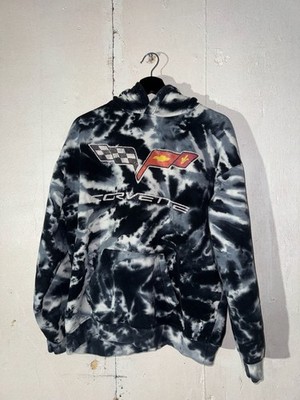 Chemistry x Corvette Black and White Tie Dye Hoodie