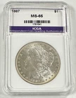 1887 Morgan Silver Dollar, Lustrous, Gem BU
