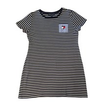 Tommy Hilfiger Womens XL Navy White Striped Heart Logo T-Shirt Dress TDTATK109