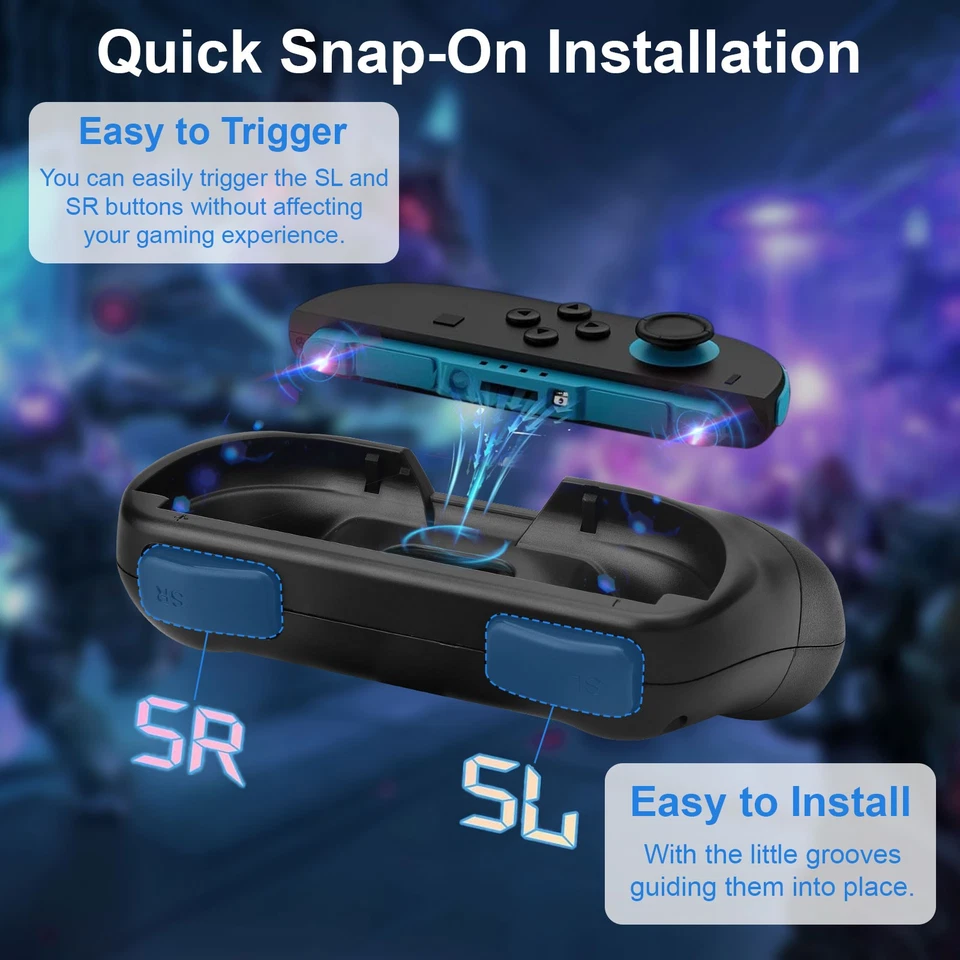 2 Piezas Empuñaduras para Nintendo Switch 2 Joy-Con Mango Controlador Ergonómico ABS Foto 4 de 4