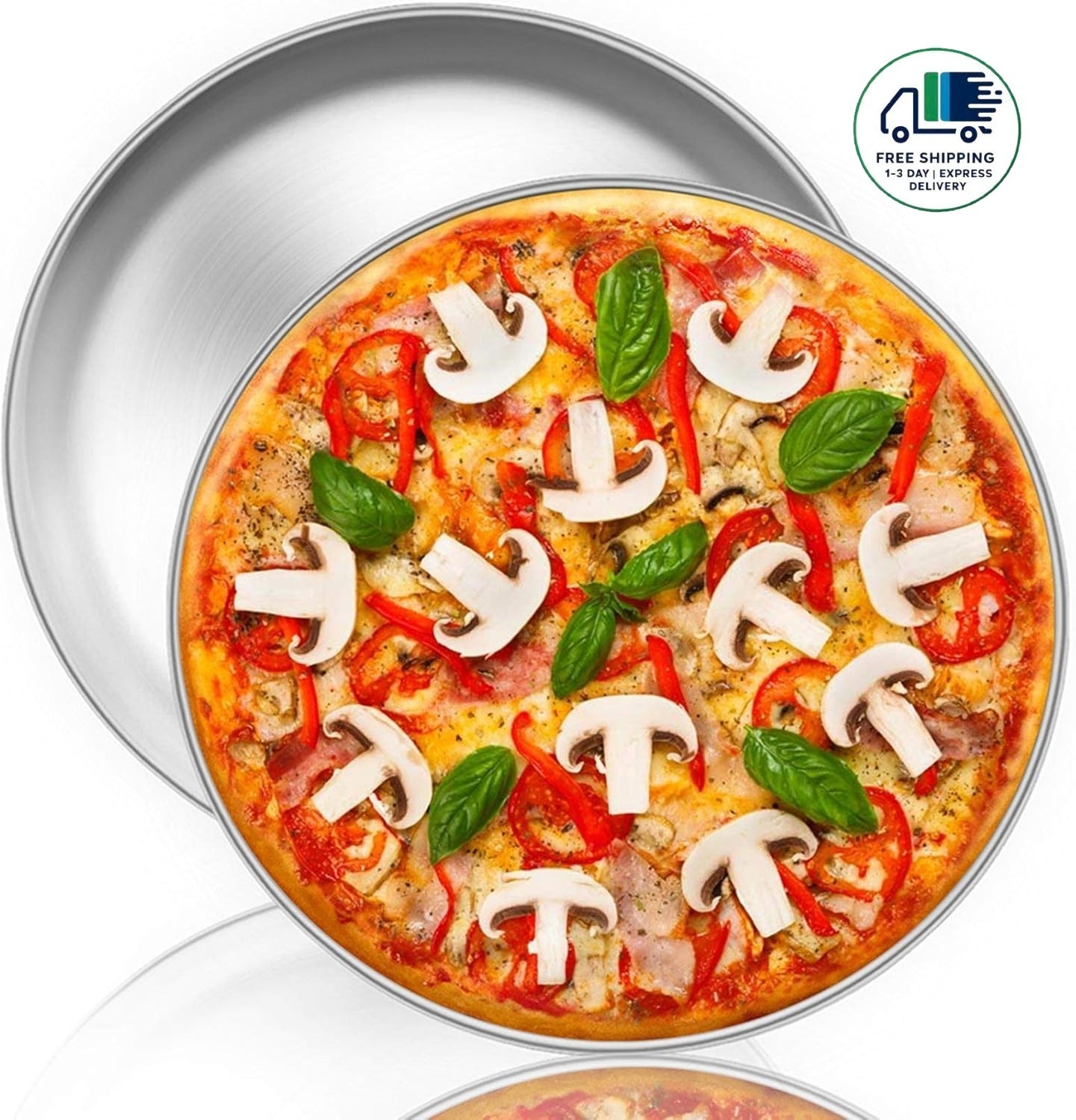 12-inch steel round pizza tray set