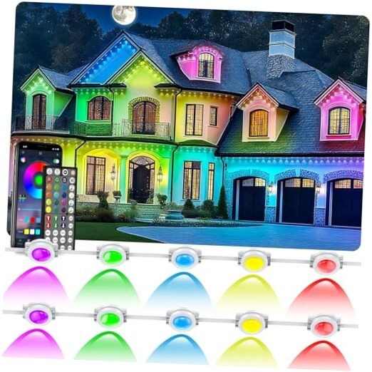 Permanent Outdoor Lights for House Waterproof, IP67 LED Eave Lights with 100FT