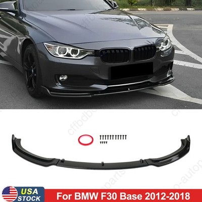 Gloss Black Front Bumper Lip Spoiler Splitter For BMW F30 320li Base 2012-2015 