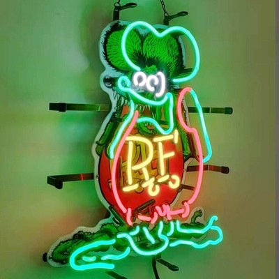 US STOCK Rat Fink Mouse Neon Light Sign 19