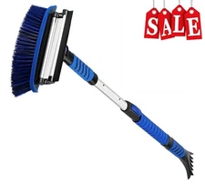 47" Extendable Car Snow Brush & Ice Scraper with 270° Head for Cars SUV Truck ..