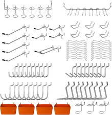 80 Piece Pegboard Hooks Assortment Kit, Pegboard Accessories Organizer Set with