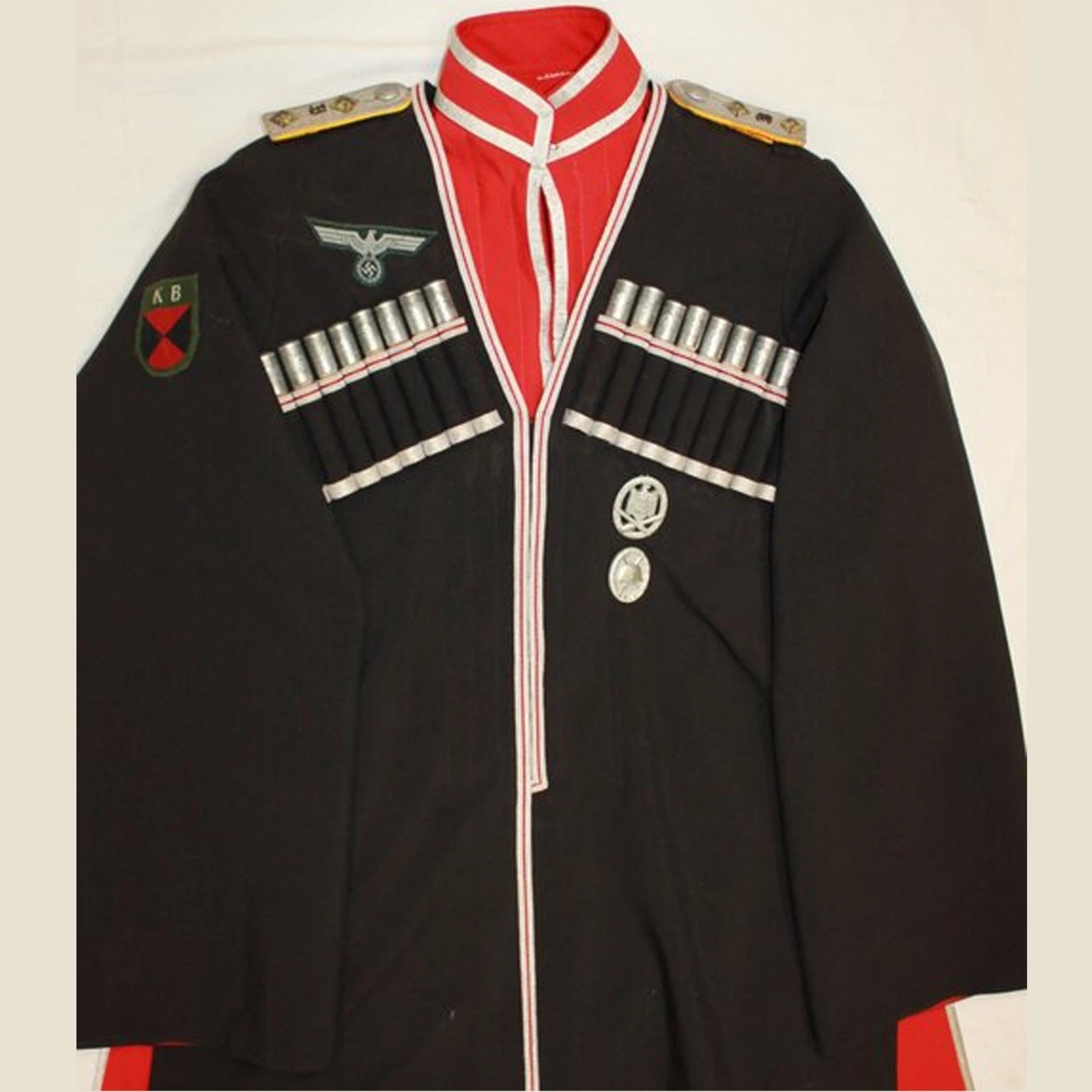 New Black Traditional Dress Cossack 18th Century Cotton shirt only