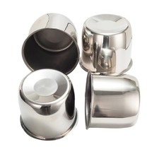 4Pcs 4.25 in Stainless Steel Wheel Center Caps 4.25" Diameter, 3.66" Height