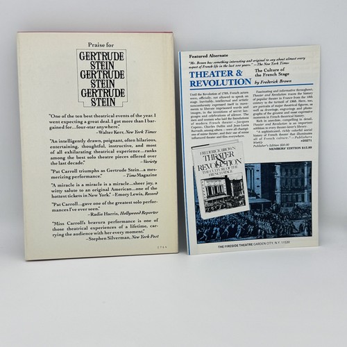 Gertrude Stein One-Character Play Marty Martin 1980 Book Club Edition - Picture 2 of 17