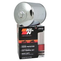 K&N ÖLfilter KN-174C Chrom FüR Harley Davidson V-Rod 02-17 Ersetzt. 63793-01KA