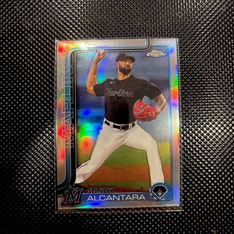 2025 Topps Chrome Sandy Alcantara Refractor #126 Marlins