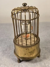 Antique Kaiser Brass Bird Cage Alarm Clock - Germany - WORKS!
