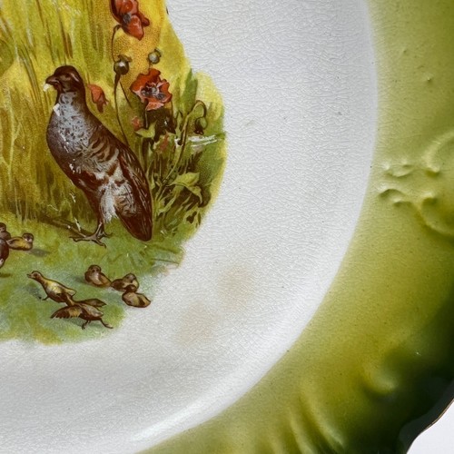 c.1893 Set of 2 Wheeling Pottery Partridge Game Birds Dinner Plates La Belle - Picture 10 of 13