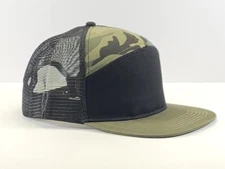 Men's XXL Snapback Oversized Hat 7 Panel Flat Bill High Crown Mesh Camo Cap XXXL