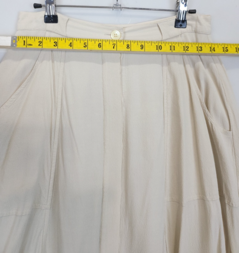 Madewell Midi Skirt Button Up Flowy Pockets Women 4 Beige Staple Office Modest - Picture 4 of 11