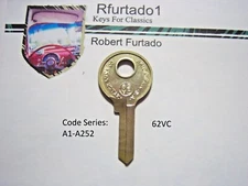 Key Blank for 1940's Volkswagen - Renault - Ford (Germany) See Code Series 62VC