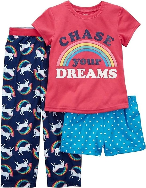 Carter's 3-Piece Chase Your Dreams Poly Jersey Pajama Set Size 4