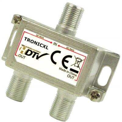 Verteiler 2-fach Splitter Weiche Digital HD TV 3D 4K Antennenverteiler SAT Kabel