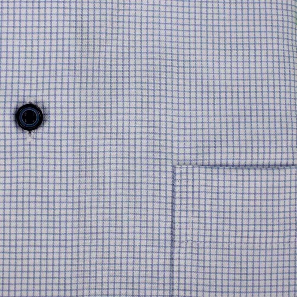 Eterna Hombre Businesshemd Manga Larga Confort Fit Azul a Cuadros 8184 E19K 12 - Imagen 3 de 3