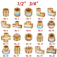3/4 inch BSP Female Male Thread Brass Fittings Pipe Connector Straight/Elbow/Tee