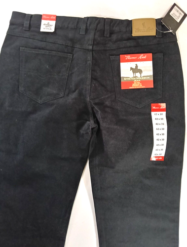 Thomas Cook Stretch Moleskin Black Jeans W42 X L 30 New With Tags - Picture 3 of 23