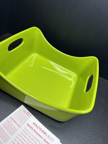 Rachael Ray - Ceramic: 9"x 9” Green Baking / Casserole Dish - New - Picture 4 of 7