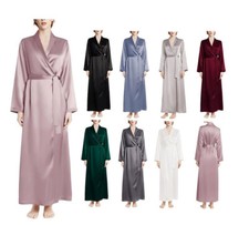 Women's Satin Silk Night Dress Lingerie Long Kimono Robe Babydoll Gown Sleepwear