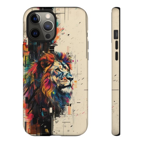 Phone Case for iPhone, Pixel, Galaxy - Lion Retro Abstract Colorful Cover - Picture 75 of 191