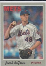 JACOB DeGROM New York Mets 2019 Topps Heritage 1970 VINTAGE CLOTH STICKERS CARD!