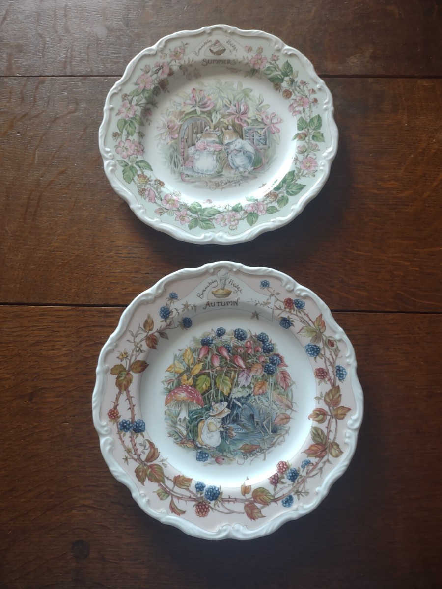 Royal Doulton Brambly Hedge Salad Plates --- SUMMER and AUTUMN