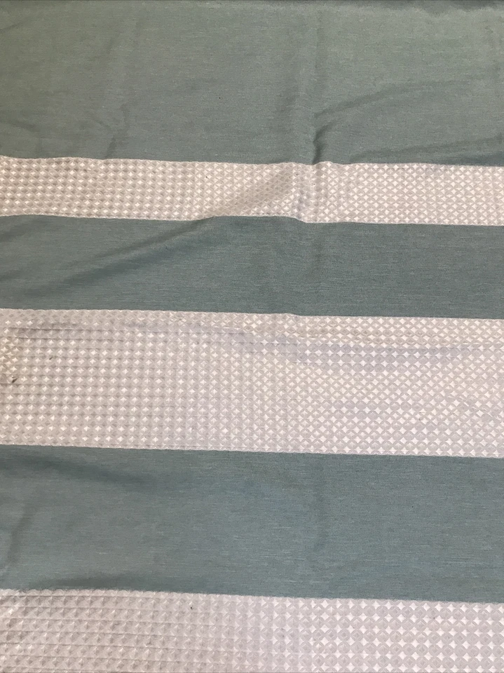 shower curtain green and white striped  - Image 3 of 4