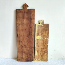 19c Antik Lackierter Holz Agreement Schrift Written Schiefer Manuskript 2Pc WN40