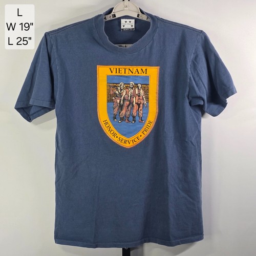 Vintage Vietnam Veterans Honor Service Pride blaues T-Shirt Large