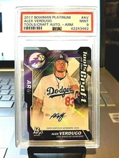 2017 ALEX VERDUGO #9/35 BOWMAN PLATINUM TOOLS/CRAFT "AUTO" ARM RC. MINT 9. GEM.