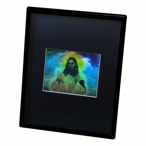 3D Jesus kleines Hologramm Bild GERAHMT, geprägtes Typ animiertes Stereogramm - Bild 3 von 7