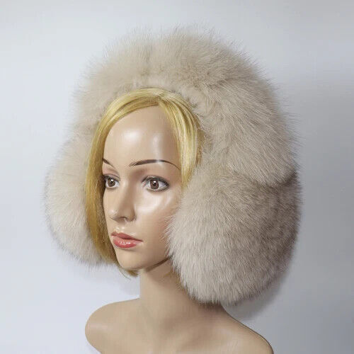 Real Fox Farm Fur Earmuffs Winter Women Plush Soft Comfortable Scarves Ears Muff - Bild 17 von 26