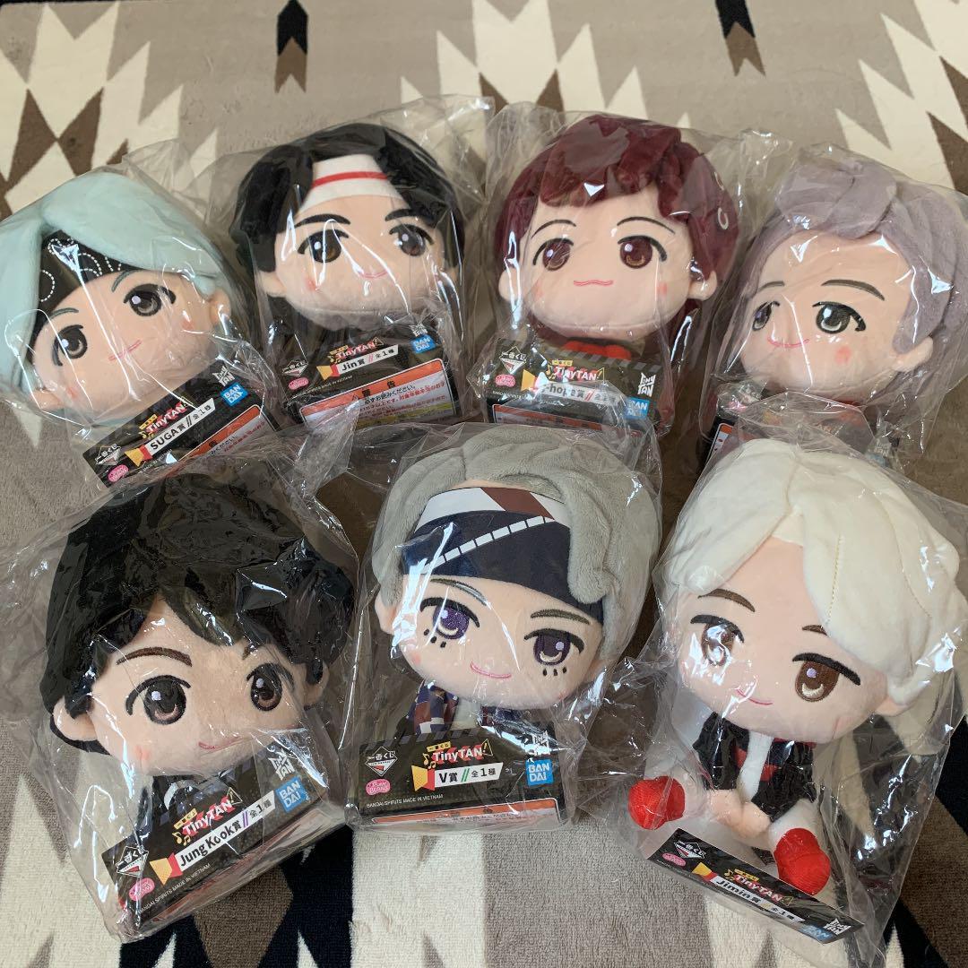 BTS TinyTAN MICdrop Plush Toy Doll Complete 7 Set Bandai