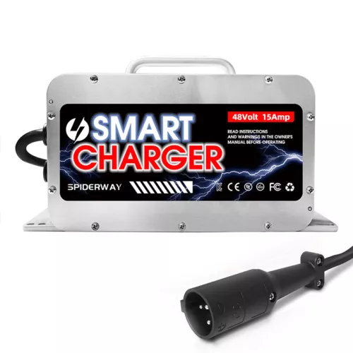 48Volt 15 Amp Golf Cart battery Charger 3 Pin Round Plug for Club Car Golf Cart - Picture 7 of 13