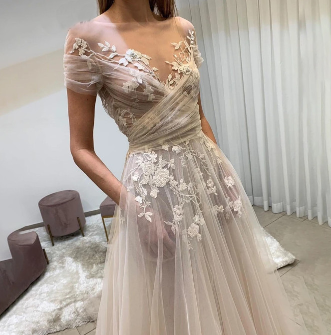 marissa lace wedding dress MARISSA / Strapless Mermaid Wedding Dress with Flutter Sleeves main image 1