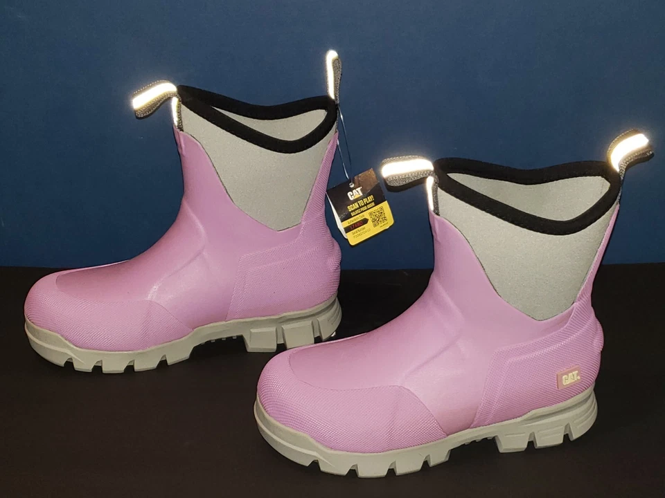 "Botas CAT Purple Stormers 6"" eje talla 6 (mujeres)/4 (hombres) resistentes al aceite y al deslizamiento nuevas" Foto 2 de 4